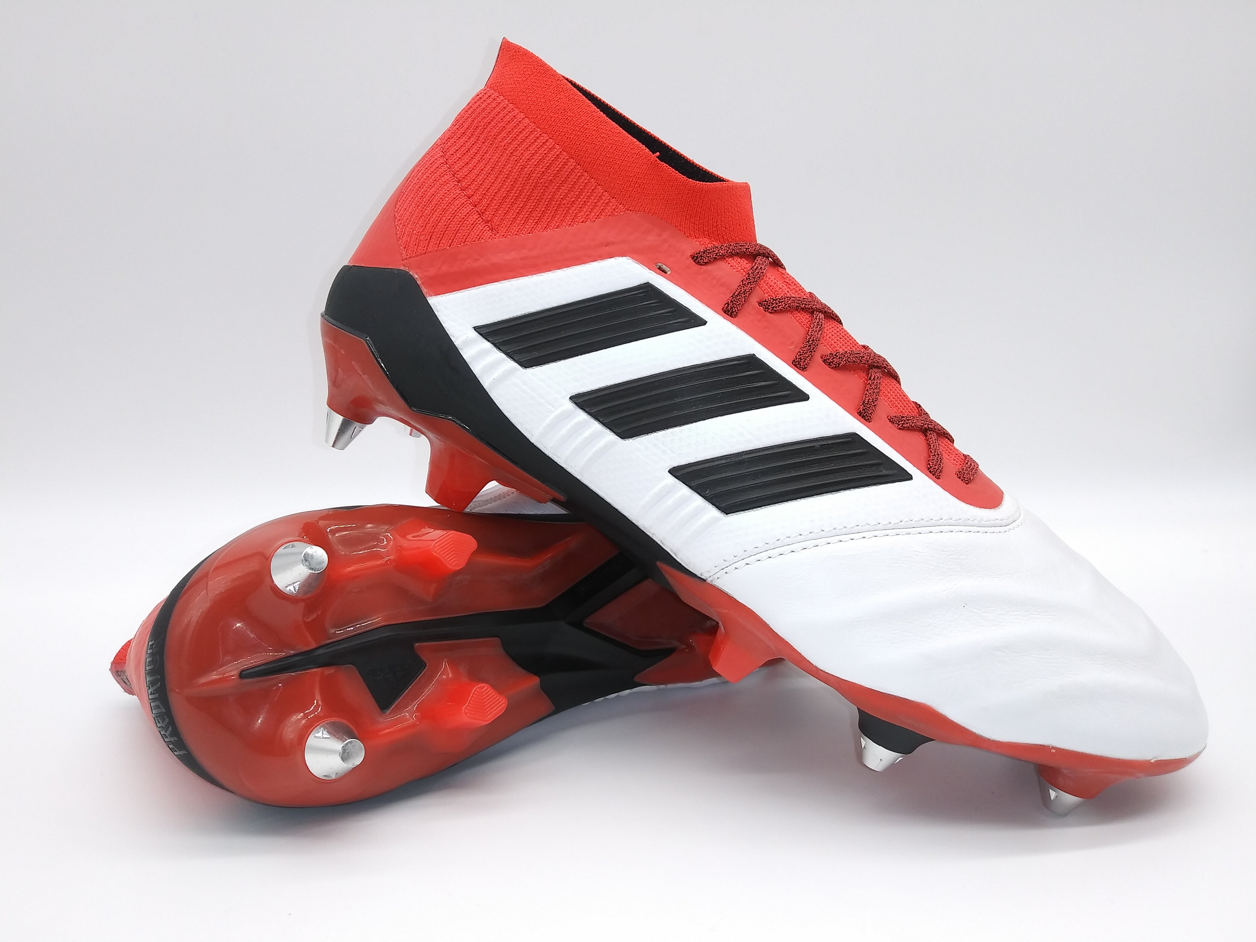Giet Uithoudingsvermogen bord Adidas Predator 18.1 SG Lea White Red – Villegas Footwear
