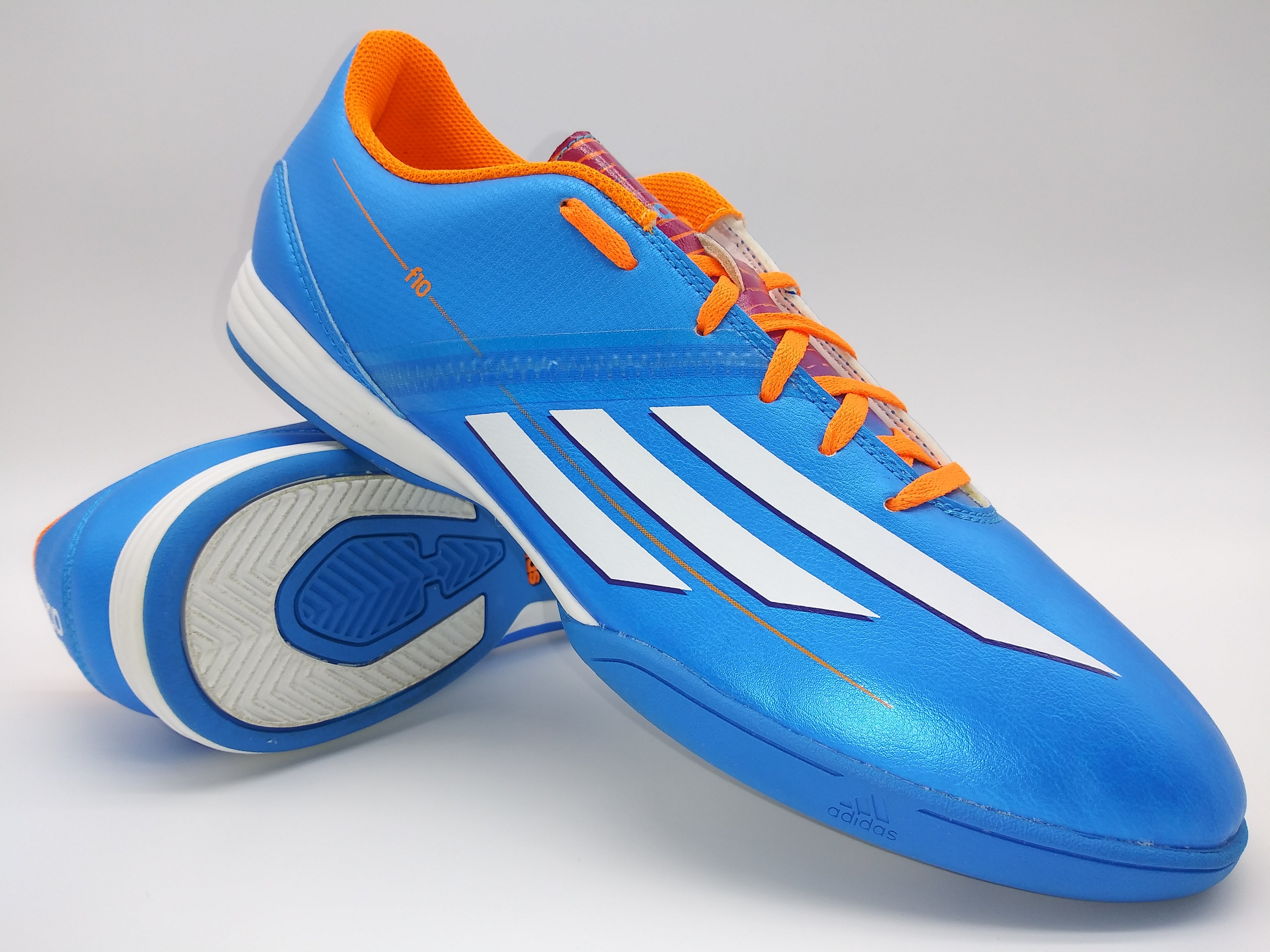 riega la flor Gimnasia soplo Adidas F10 IN Blue Orange White – Villegas Footwear