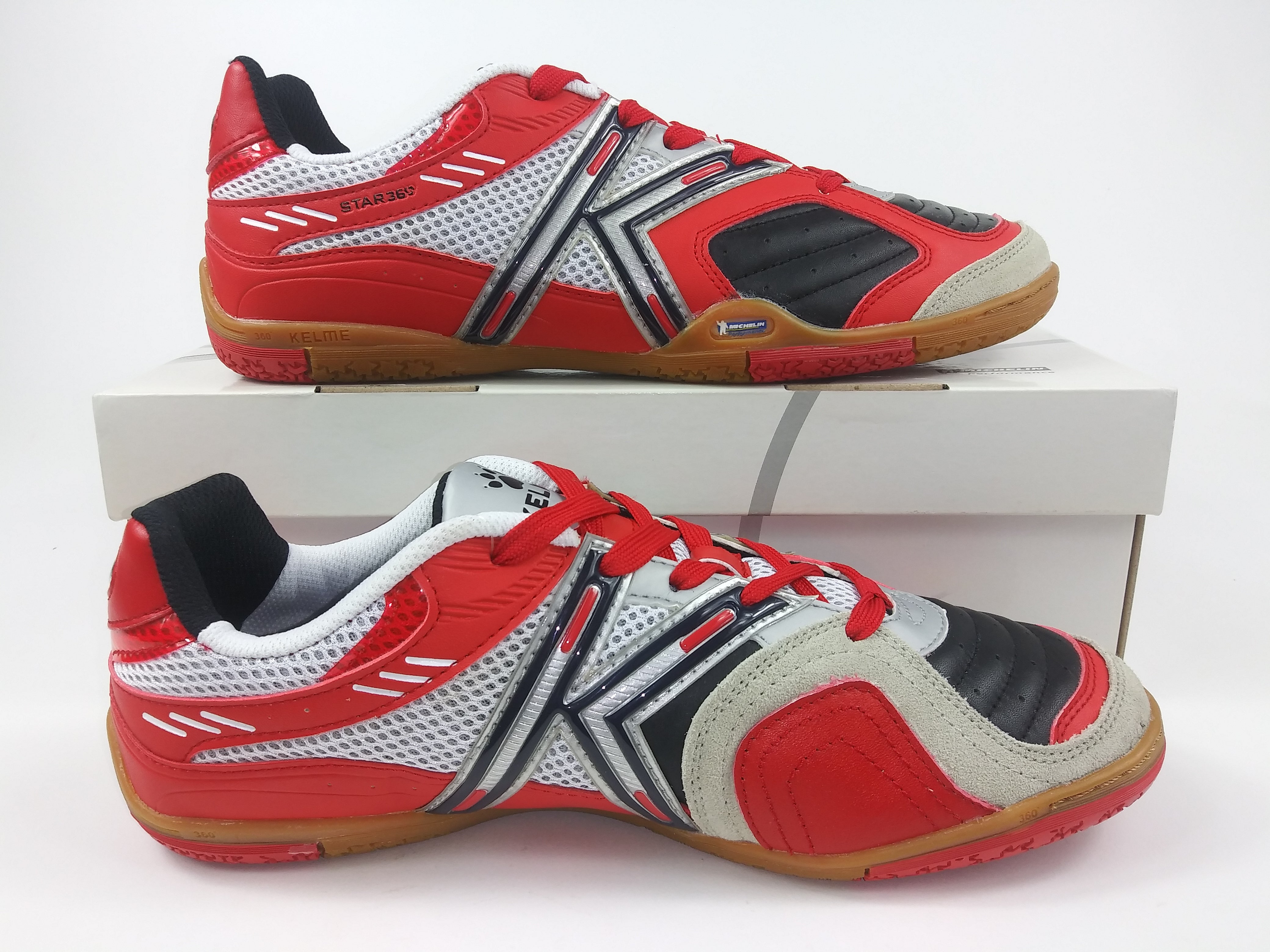 Kelme star 360 mens michelin hot sale leather mesh inset soccer shoes