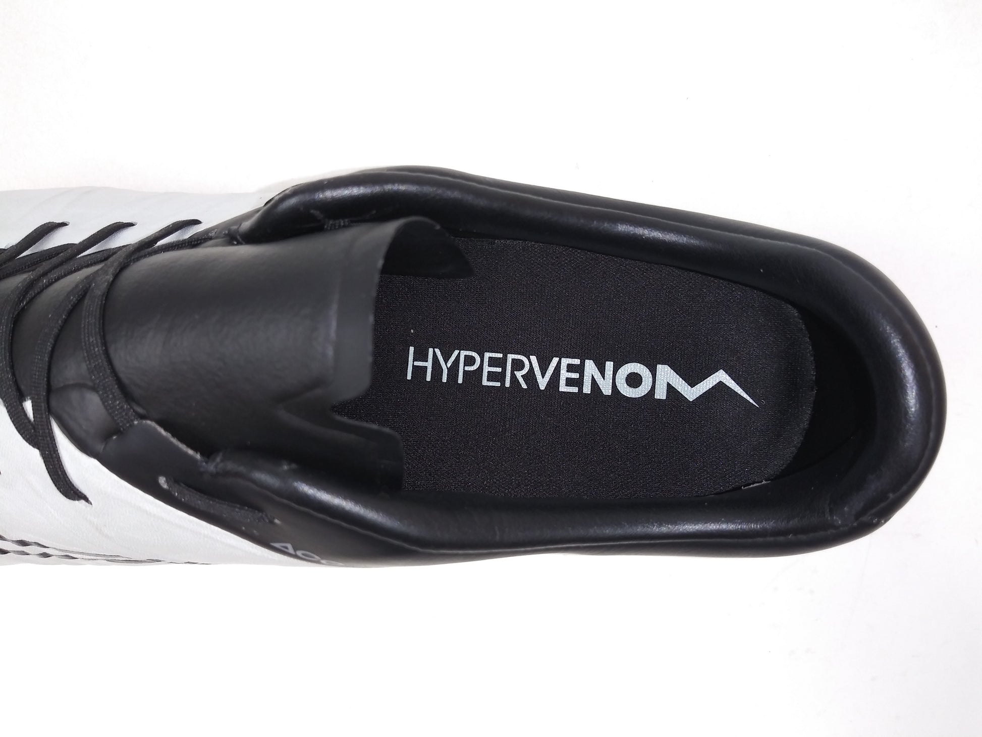 cache kleuring T Nike Hypervenom Phinish FG LTHR White Black – Villegas Footwear