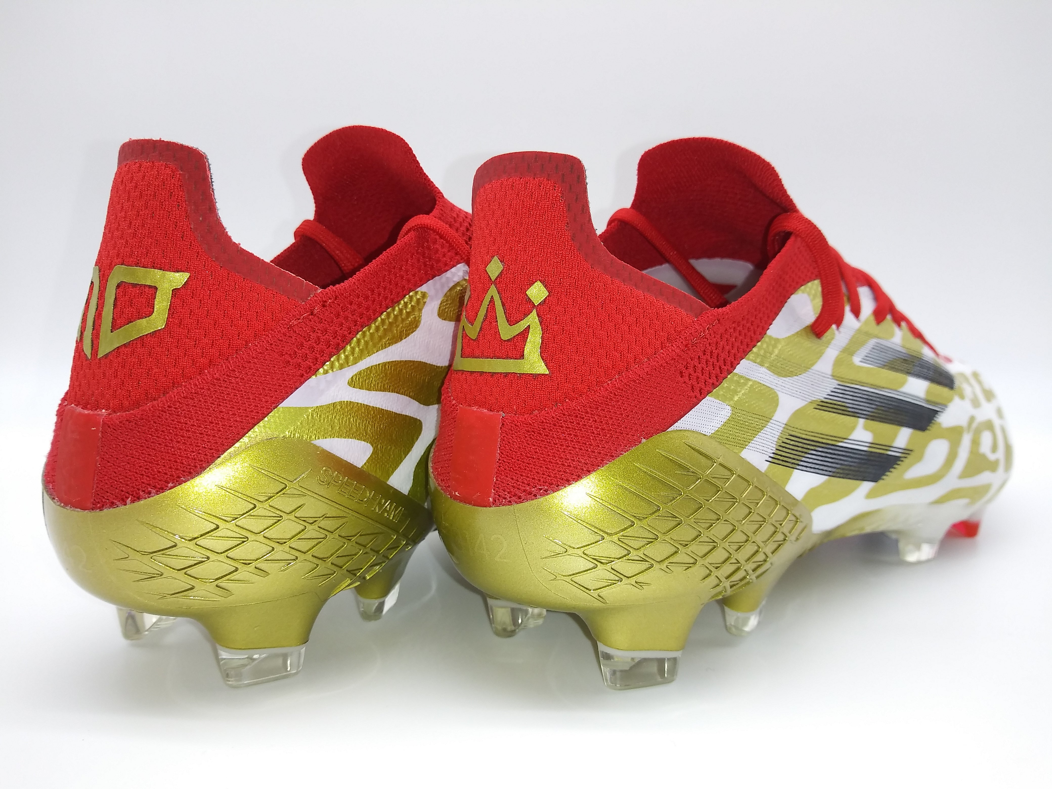 Adidas X Speedflow MS.1 FG Gold Red Mo Salah Limited Edition AFCON Villegas Footwear