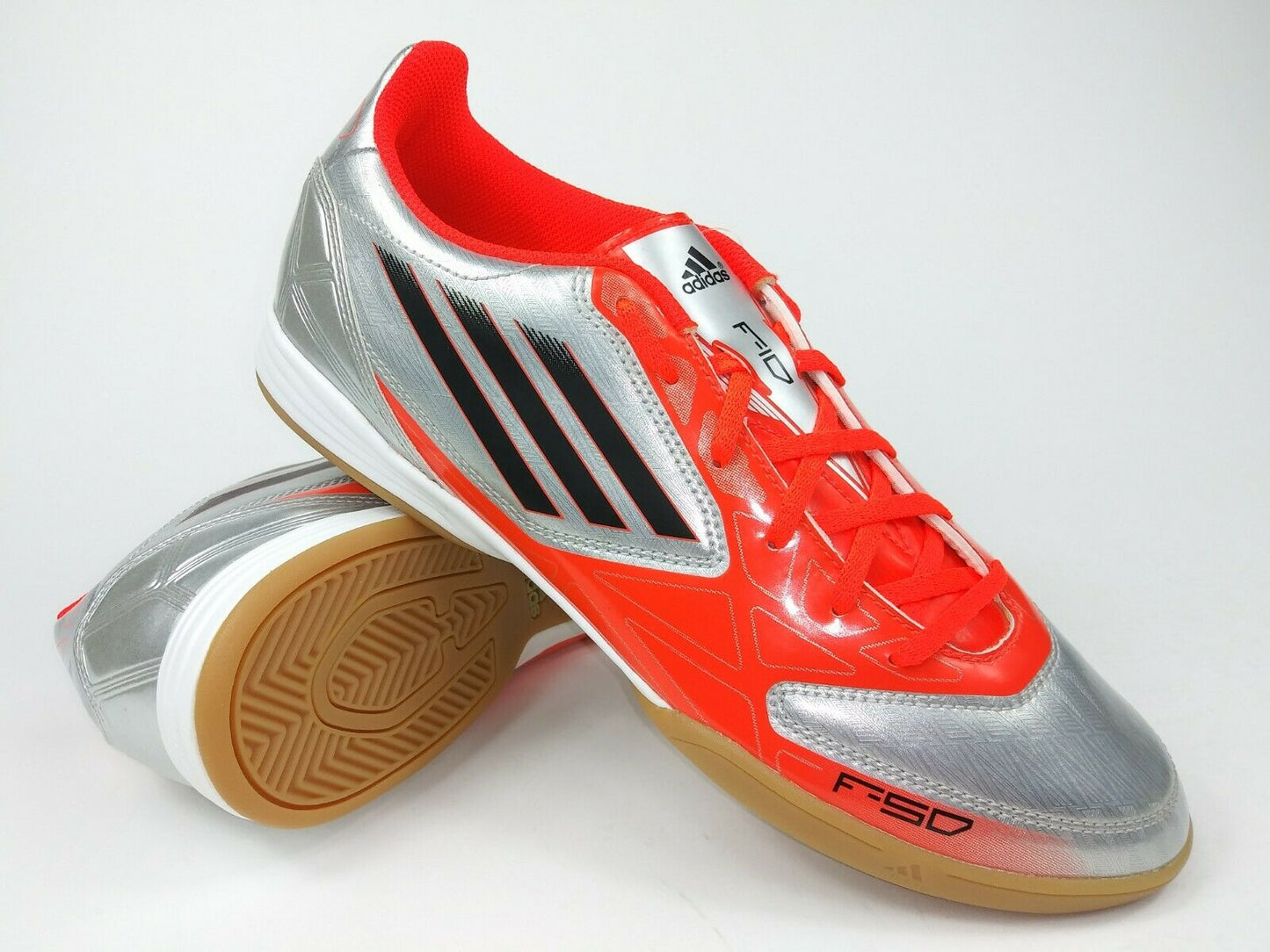 stille vindue Tæt Adidas F10 IN Silver Red Black Indoor Shoes – Villegas Footwear