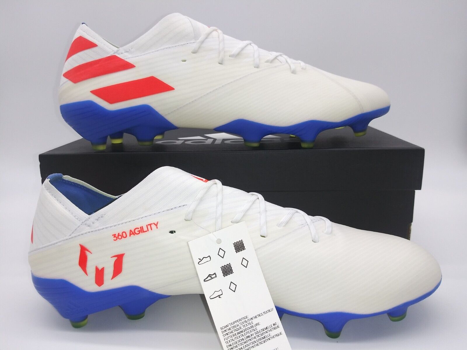 Messi shoes blue and on sale white